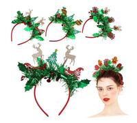 IMIKEYA 4 Pcs Holiday Hair Bands Christmas Headbands with Sequin Reindeer Antlers Comfortable Fit Non-woven Fabric Vibrant Colors Xmas Party Favors for Women