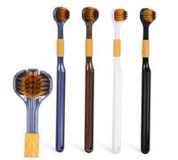 IMIKEYA 4 Pcs Multi Face Toothbrush Soft Toothbrushes with Carbon Gold Brush Wire Soft Bristles Comfortable Grip Thorough Cleaning for Adults Travel and Home Use