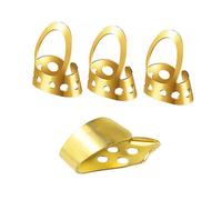 IMIKEYA 4 Pieces Adjustable Metal Thumb and Finger Picks Set for Banjo Ukulele Guitar, Stainless Steel Gold Tone, Musical Instrument Accessories for Fingerstyle Playing