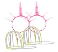 IMIKEYA 4 Sets DIY Glowing Sticks Headband and Hat Making Kit Creative DIY Accessories for Parties Includes Glow Stick Connectors for Fun Craft Projects for Team Building Activities and