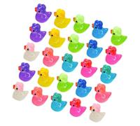 IMIKEYA 40pcs Mini Resin Glow in The Dark Duck Figurines with Hats, Tiny Miniature Resin Ducks for DIY Fairy Garden and Dollhouse Landscape Decoration, Assorted 8 Colors