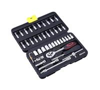 IMIKEYA 46PC Vanadium Steel Ratchet Wrench Socket Set Auto Repair Tools Combination Case Portable Mechanics Kit with Hardened Hand Operated Accessories for Car Maintenance Random Color