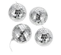 IMIKEYA 4pcs 8cm Reflective Glass Mirror Balls Set for Party Decorations, Cake Embellishment, Disco Sphere Ornaments for Wedding Celebration and Dessert Table