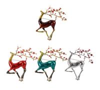 IMIKEYA 4pcs Alloy Deer Brooch Set Red, Brown, Silver, and Green Colors, Decorative Lapel Pin Corsage Ornament for Clothing Accessories