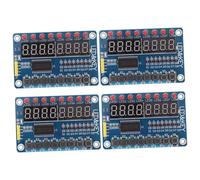 IMIKEYA 4pcs Bit LED Display Module with Keys for Microcontroller DIY High Reliability Digital Tube Keyboard Interface Easy Installation Compatible with Avr Systems