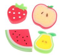 IMIKEYA 4pcs Boy Girl's Fruit Sponge Rub Shower Balls Bath Bomb Sponges Soft Bath Toys Toiletry for Boys and Girls