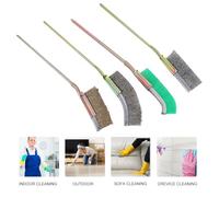 IMIKEYA 4Pcs Car Cleaning Brush Set - Mini Stainless Steel Wire Rust Remover with Long Handle, Metal Motor Door Window Groove Brushes for Automotive and Home Cleaning Random Random Color