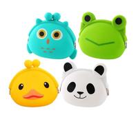 IMIKEYA 4Pcs Cartoon Silicone Coin Wallets for Styles Durable Practical Storage Bags for Teaching Saving Money Storage