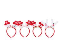 IMIKEYA 4pcs Christmas Hair Headbands Set for Women, Fabric Material, Non-deformable and Non-fading, Cartoon Shaped Santa Claus and Snowman, for Family Gatherings and Party Costume