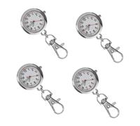 IMIKEYA 4pcs Compact Keychain Hanging Watch for Students Silver Portable Exam Timer with Digital Display Backpack Accessory Suitable for Nurses and Medical Professionals