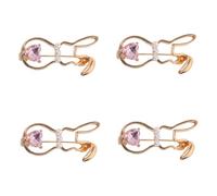IMIKEYA 4pcs Cute Bunny Brooches for Women, Pink and Golden Alloy Pins with Imitation Pearl, Secure Attachment and Resisting Fading, for Social Events and Bag Ornament