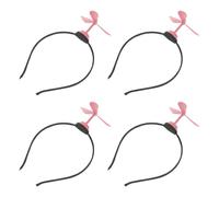 IMIKEYA 4pcs Cute Pink Propeller Headbands, Flexible Plastic Hair Hoops with Rotating Helicopter Shape, Hair Accessories for Birthday Party Events