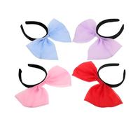IMIKEYA 4pcs Extra Large Bowknot Headband for Women, Oversized Princess Hair Accessories in Pink Blue Red Purple, Party and Cosplay Costume Hairband Set