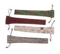 IMIKEYA 4pcs Folding Hand Fan Storage Bags Made of Cloth with Simple Elegant Patterns, Easy to Open and Close, Suitable for Parties and Other Events