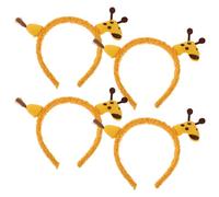 IMIKEYA 4pcs Giraffe Headband for Face Washing Giraffe Spa Headband Cute Plush Animal Cartoon Hair Bands for Skincare Makeup for Festival Party