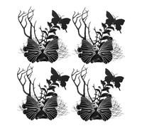IMIKEYA 4pcs Gothic Halloween Hair Clips with Black Butterfly and Skull Design Lightweight Side Clip Hairpins for Women and Secure Fit Horror Skeleton Accessories for Party and Cosplay