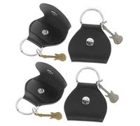 IMIKEYA 4pcs Guitar Pick Storage Case Leather Keychain Holder Bag for Guitar Accessories Music Accessories for Guitarists The Go