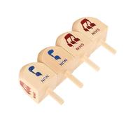 IMIKEYA 4PCS Hanukkah Wooden Dreidel Tops with Hebrew Letters Educational for Hanukkah Party Crafts DIY Projects and Focus Improvement