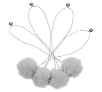 IMIKEYA 4Pcs Interactive Cat Balls with Bell for Cat Trees Replacement Hanging Plush Balls with Rope Spring Gray
