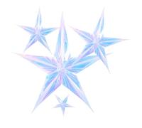 IMIKEYA 4pcs Iridescent Star Ornaments Hanging Decorations for Weddings Parties and Holiday Celebrations Mesmerizing Glow and Versatile Design for All Themes