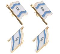 IMIKEYA 4pcs Israeli Flag Lapel Pins Brooch Set Made of Sturdy Alloy with Unique Design for Commemorative Badges and Formal Occasions, Resistant to Damage and Longterm Use