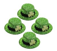 IMIKEYA 4pcs Mini Top Hat Hair Clip St Patricks Day Party Accessories Shiny Sequin Top Hats for Women St Paddys Day Hair Accessories for Festival Headdress