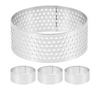 IMIKEYA 4pcs Muffin Rings: Stainless Steel Crumpet Molds - Tart Rings for Baking - Nonstick Round Cake Metal Pastry Mold for Dessert