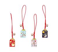 IMIKEYA 4Pcs Phone Hanging Ornaments Set - Auspicious Pendants with Fortune, Peace, Joy, and Strength Symbols - Phone Lanyard Decor Accessories for Mobile and Keychain Use