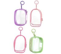 IMIKEYA 4pcs Portable Figures Display Bags with Keychain, Mini Doll Organizer Pouches with Zipper Closure for Travel and Home Storage