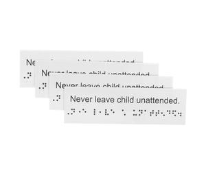 IMIKEYA 4pcs PVC Braille Sign Set for Visually Impaired with Precise and Reading, Outdoor Sturdy Plastic Braille Label Signs Ensuring Safety in Public Areas and Home Use