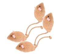 IMIKEYA 4pcs Realistic Plush Mouse Cat Toy Interactive Teething Toy Kitten Cute Interactive Cat Chew for Indoor Exercise and Fun