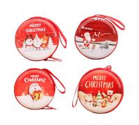 IMIKEYA 4pcs Red Christmas Coin Purses, Wear Resistant Iron Material, Organised Design, for Festival and Can Be Put in Your Bag Or Backpack Assorted Style Assorted Style