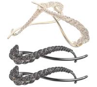 IMIKEYA 4pcs Rhinestone Hair Clips with Metal Barrettes, Mini Rectangular Sparkly Ponytail Holders for Women and, Bridal Glitter Hairpins in Black and Gold for Wedding and Everyday Use