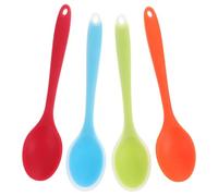 IMIKEYA 4pcs Silicone Cooking Spoons Set Smooth Surface Without Burr, Heat Resistant Non-Stick Mixing and Serving Spoons for Kitchen Baking and Cooking