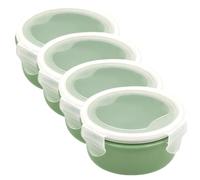 IMIKEYA 4pcs Small round Food Storage Containers for Snacks and Ingredients, Space Saving Design with Sturdy Pp and Silicone Material, for Fridge and Freezer Organizing during Picnics