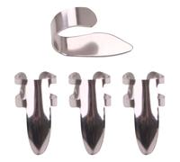 IMIKEYA 4pcs Stainless Steel Finger Picks Set for Guitar and Banjo, Silver Colour with Open Design for Extra Control the Strings, Suitable for Adults Playing Guitar