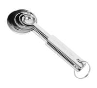 IMIKEYA 4pcs Stainless Steel Measuring Spoons Set Round Shape and Space Saving Hanging Design, Versatile Sizes for Cooking and Baking Kitchen Essentials