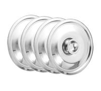 IMIKEYA 4pcs Stainless Steel Pan Wok Lid with Ergonomic Handle, Universal Replacement Cover for Frying Pan and Seasoning Jar, Sturdy Silver Pot Lid for Food Prep and Daily Use