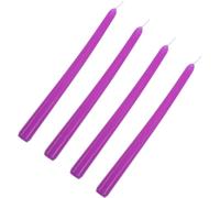 IMIKEYA 4pcs Tall Purple Unscented Taper Candles 10 Inch Paraffin Wax with Cotton Wick Stable Burn Time 8 Hours Elegant Design for Romantic Dinner Table Decor