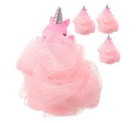 IMIKEYA 4pcs Unicorn Kids Loofah: Cute Bath Sponge Soft Mesh Shower Pouf for Toddler Body Cleaning Cartoon Animal Bath Accessories for Boys Girls
