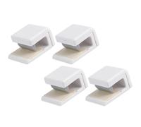 IMIKEYA 4pcs White Hanging Toothpaste Wall Clips for Bathroom Storage, Nail-Free Pp Material Multi-use Toothpaste and Towel Holder, Simple Design for Home and Bathroom Organization