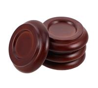 IMIKEYA 4Pcs Wooden Piano Caster Cups Non-Slip Floor Protectors Anti-Noise Piano Foot Pads for Hardwood Floors Upright Furniture Feet Pads Small Brown