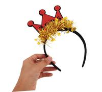 IMIKEYA 4pcs Year Headbands Pompom Glitter Tinsel Hairbands for Festive Party Favor Comfortable Elastic Tiara Headwear for Adults for Year's Eve