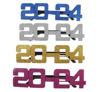 IMIKEYA 4pcs Year Party Glasses Novelty Eyewear Gold Silver Blue Fun Photo Booth Props for Celebrations Avoid Boring Poses Eye Catching Design