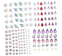 IMIKEYA 4sheets Tear Eye Sticker Diamond Pearl Eyebrow Sticker Face Jewelry for Halloween Makeup Party
