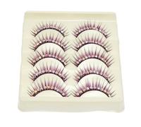IMIKEYA 5 Pairs False Eyelashes High Density Comfortable Chemical Fiber Hard Stem Exaggerated Purple Makeup Lashes for Halloween Party and Fashion Show