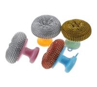 IMIKEYA 5 Sets Kitchen Steel Wire Scrubber Brush Set with Handle Pan Cleaning Scrub Brush Does Not Shed Hair Vigorous Scrubbing for Baking Sheets and Pots Random Random Color