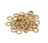 IMIKEYA 50 Pcs Zinc Alloy Fine Tooth Replacement Nut for Guitar Bass Socket Jack, 8Mm Inner Diameter, Golden, Pack of 50