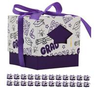 IMIKEYA 50pcs Boxes Graduation Season Candy Box Reception Graduation Candy Boxes Guests Candy Boxes for Party Favors Banner Small Boxes for Prom Boxes Wishing Decorations Mini Paper Purple