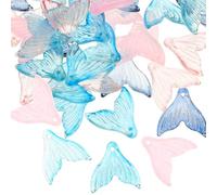 IMIKEYA 50pcs Fish Tail Shaped Acrylic Charms Made of Glass for Safe Hanging, DIY Supply for Necklace Charms and Bracelet Making Supplies in Jewellery Crafting Random Color